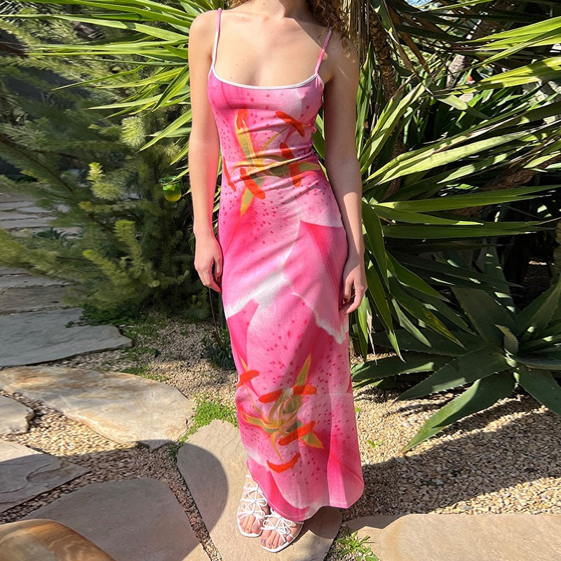 Dame Floral Maxi Slip Kjole Stilla