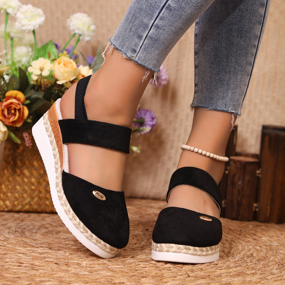 Dame espadriller med elastiske remme og jute accenter Stilla