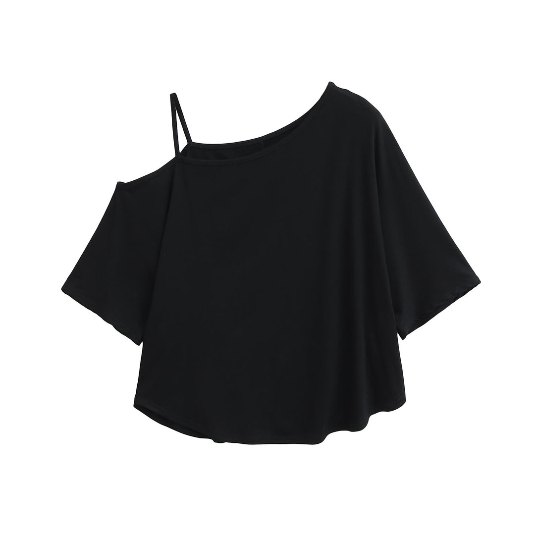 Damer afslappet off-shoulder top med asymmetrisk design og brede ærmer Stilla