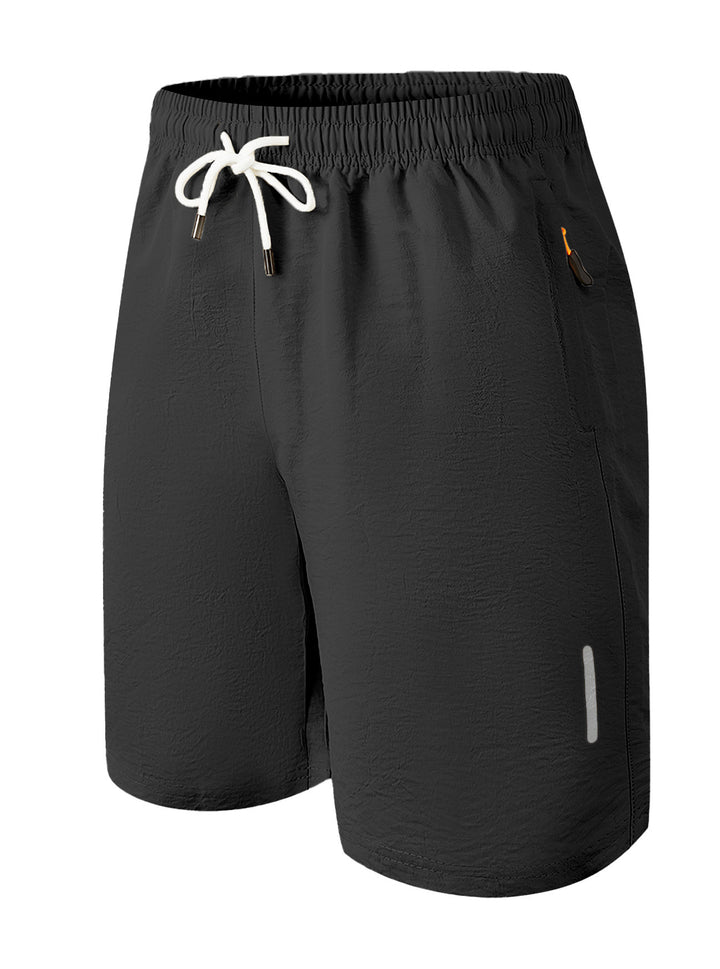 Herrer nan ultralet hurtigtørrende sports- og badshorts med elastisk bund snøre lynlåslomme og reflekterende detalje Skovae