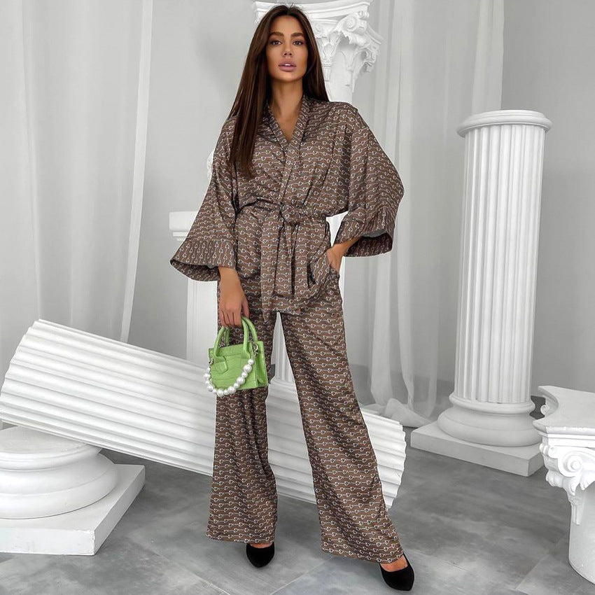 Dame elegant jumpsuit-sæt med bred pasform og moderne detaljer Stilla