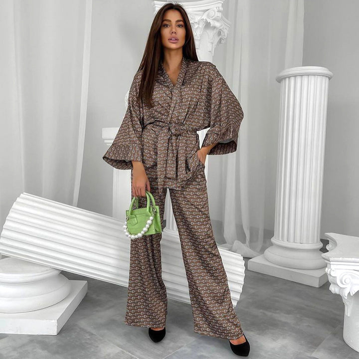 Dame elegant jumpsuit-sæt med bred pasform og moderne detaljer Stilla