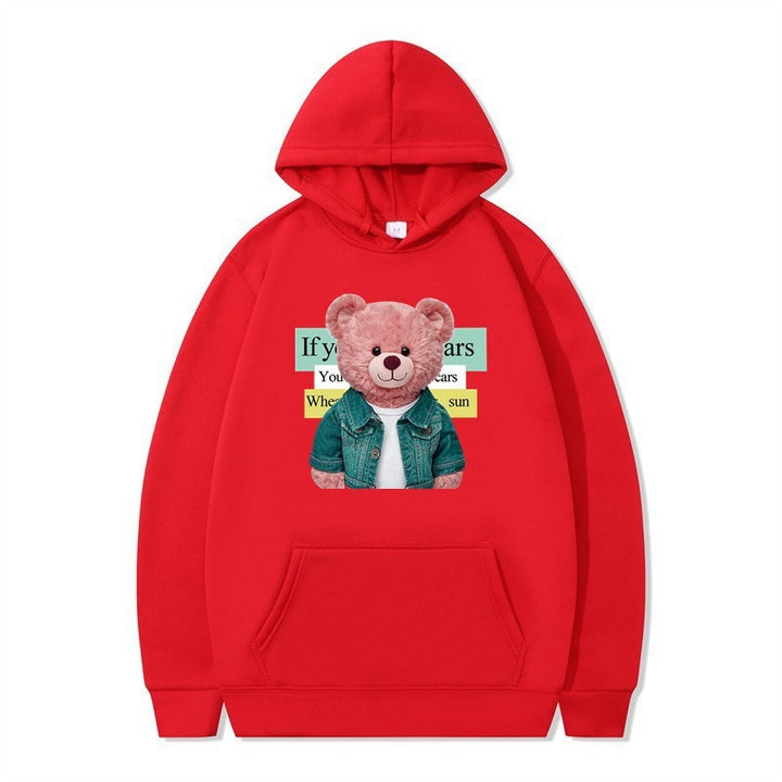 Women Hoodie med sødt bjørnemotiv Skovae