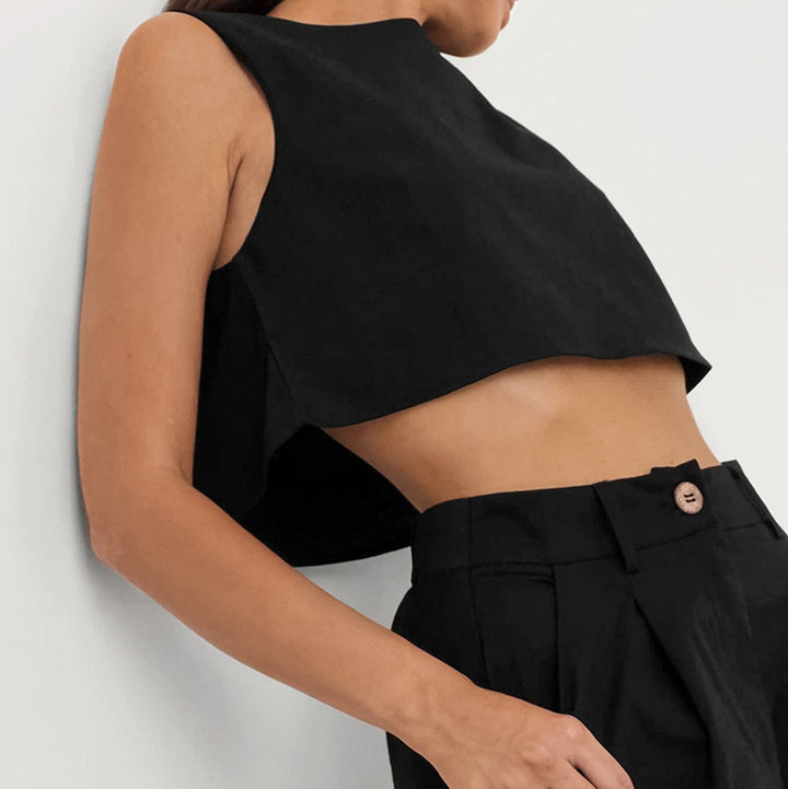 Dame moderne Crop-Top og vidt skåret bukser Stilla