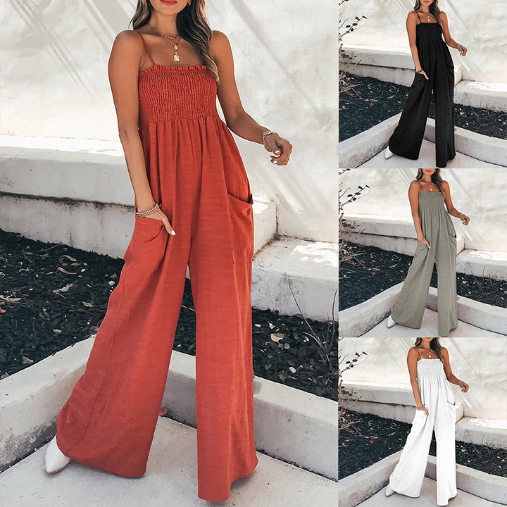 Kvinder Casual Jumpsuit med Bred Skæring og Praktiske Lommer Stilla