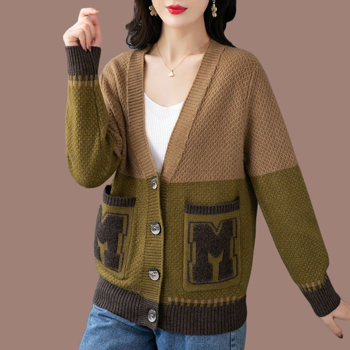 Damer casual cardigan med moderne kabelmønstre og praktiske lommer Stilla