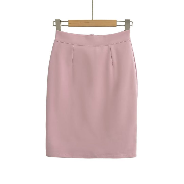 Dame elegant blyantskjørt med raffineret plissédesign og glat materiale Stilla