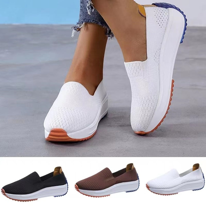 Dame Behagelige Slip-On Sneakers med åndbart strikoverflade Stilla