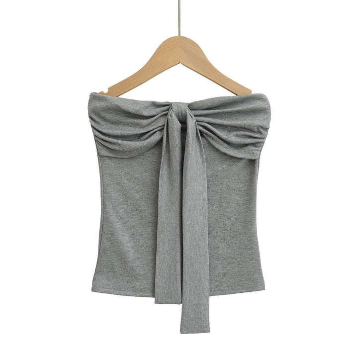 Dame Off-Shoulder Top med smagfuldt knudedetalje og blødt strækstof Stilla