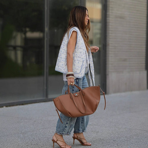 Dame afslappet oversized vest med blomster mønster Stilla