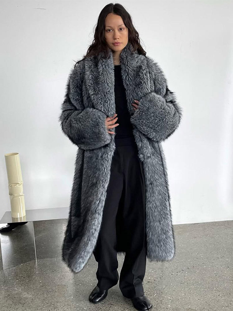 Dame Oversized Künstpelsfrakke Stilla