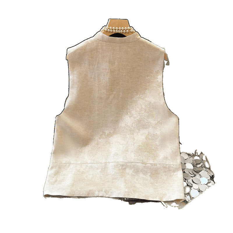 Femme Broderet ærmeløs vest Stilla