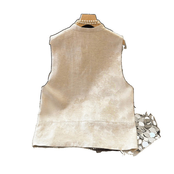 Femme Broderet ærmeløs vest Stilla