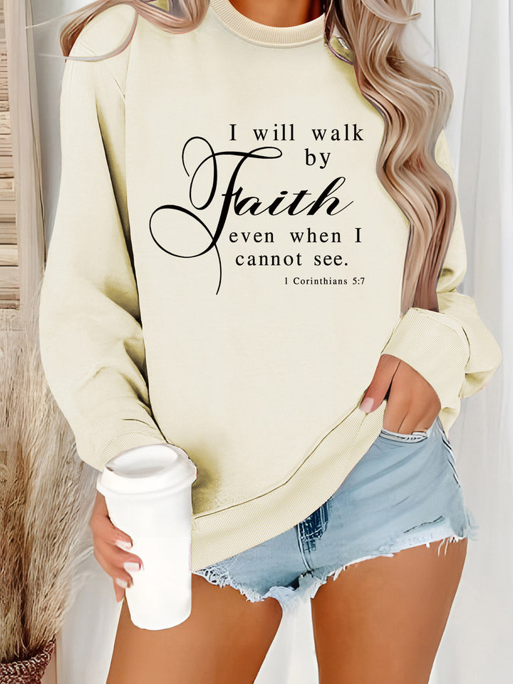 Dame sweatshirt med inspirerende tekst og blødt materiale Stilla