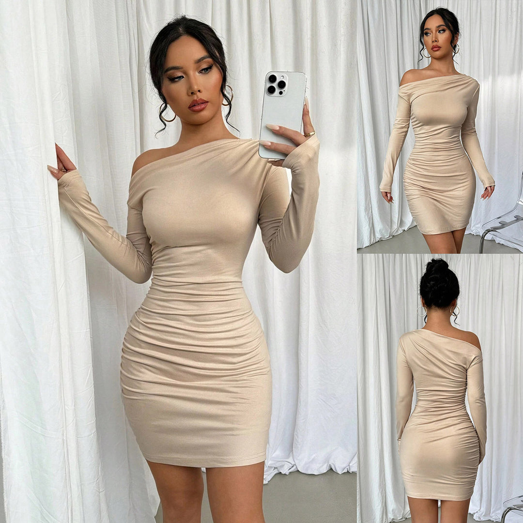 Kvinder Off-Shoulder Flæse Mini Kjole Stilla