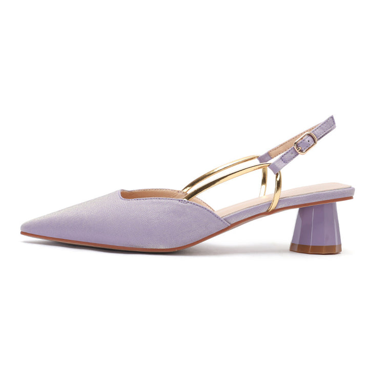 Femme Stilfulde Slingback Pumps med Unik Geometrisk Hæl Stilla