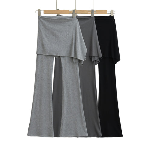 Dame Flared-Leggings med trendy indpakningsdesign og komfortabel bund Stilla