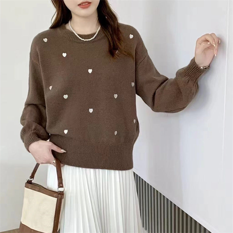 Kvinders sweater med hjerte-motiv og afslappet pasform Stilla
