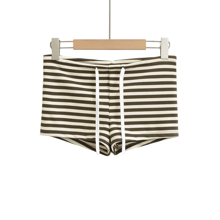 Dame badeshorts med elastisk talje og moderigtigt stribemønster Stilla