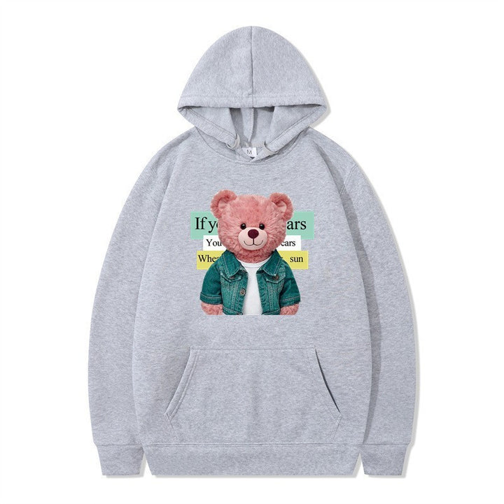 Women Hoodie med sødt bjørnemotiv Skovae