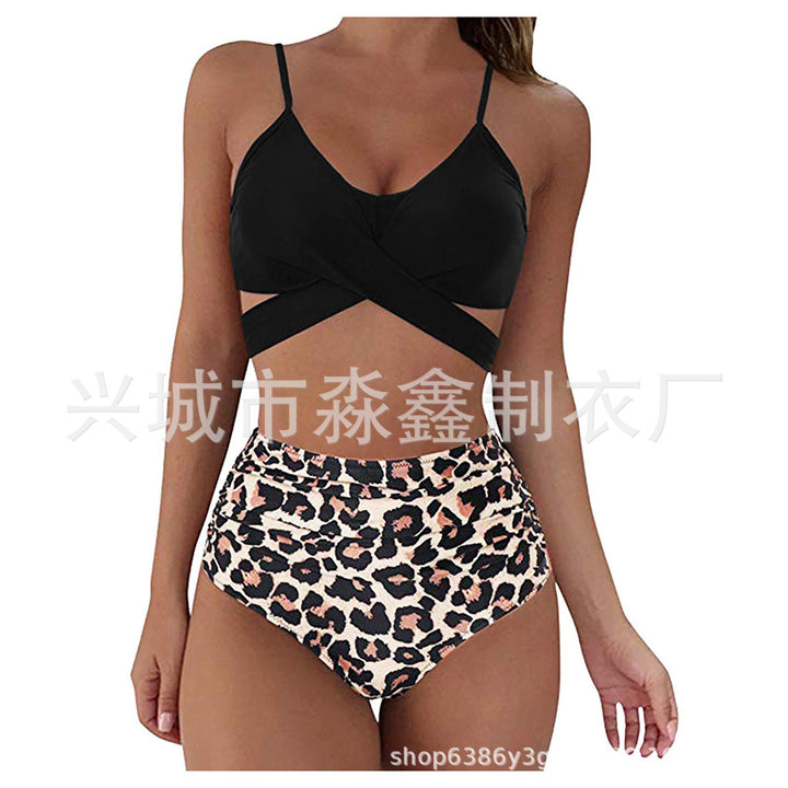 Dame Crop-Top bikini sæt med flettet design Skovae