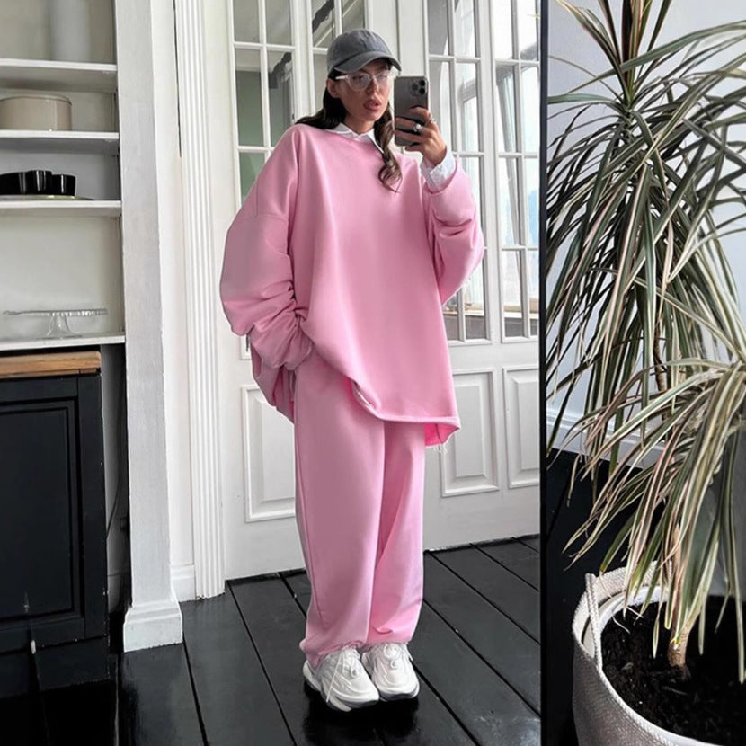 Kvinders afslappede oversized sæt med franskant Skovae