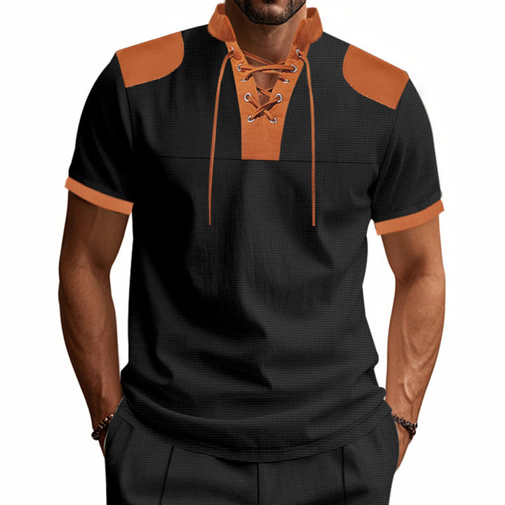 Herrer fritids-T-shirt med innovativ krave og sportsligt design Stilla