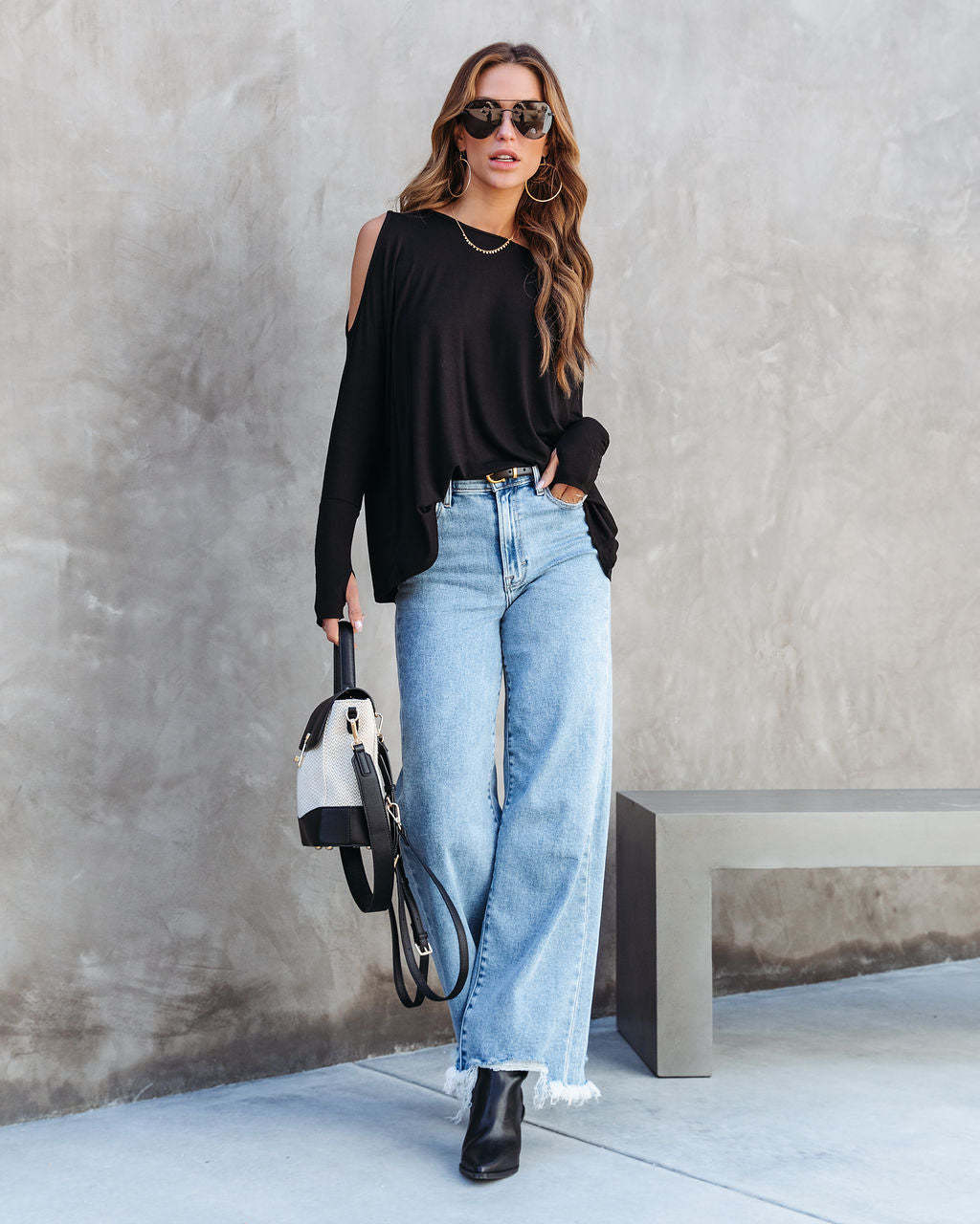 Damer Casual Oversized Pullover med Cut-Out-Ærmer Stilla