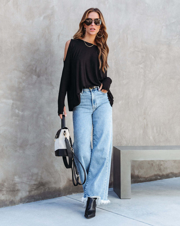 Damer Casual Oversized Pullover med Cut-Out-Ærmer Stilla