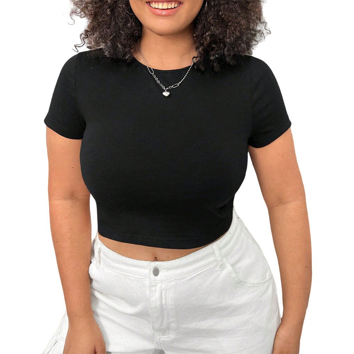 Dame cropped T-shirt med høj talje og behagelig pasform Stilla