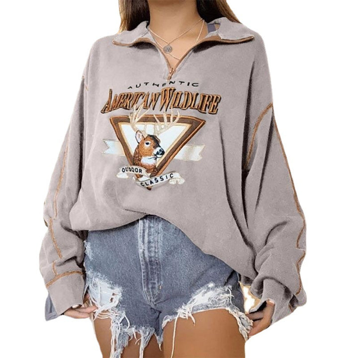 Dame sweater med lynlås og højkvalitets fritidsdesign Stilla