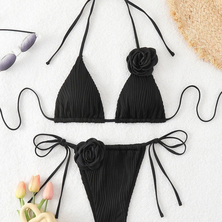 Damer Triangel-Bikini med detaljeret blomstertask Skovae