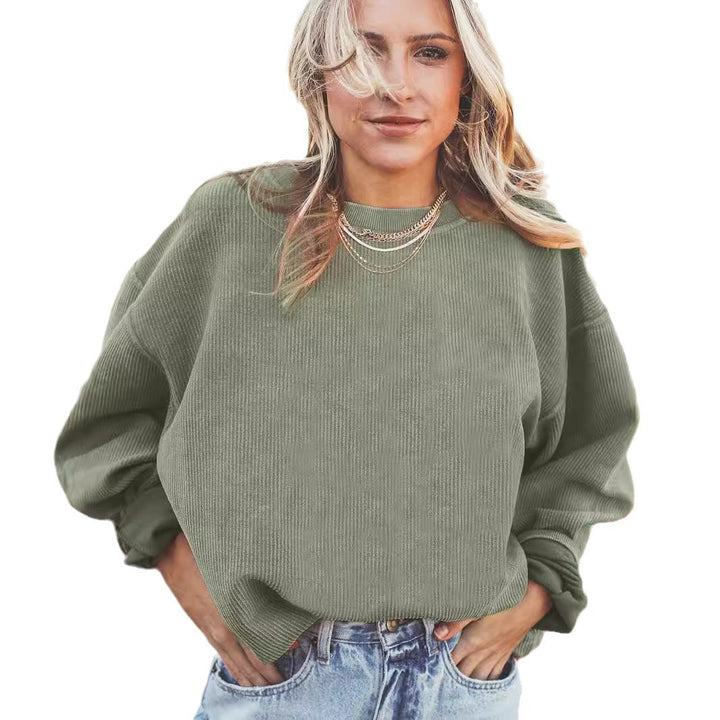 Dame Oversized Sweatshirt med ribstruktur og afslappet snit Stilla