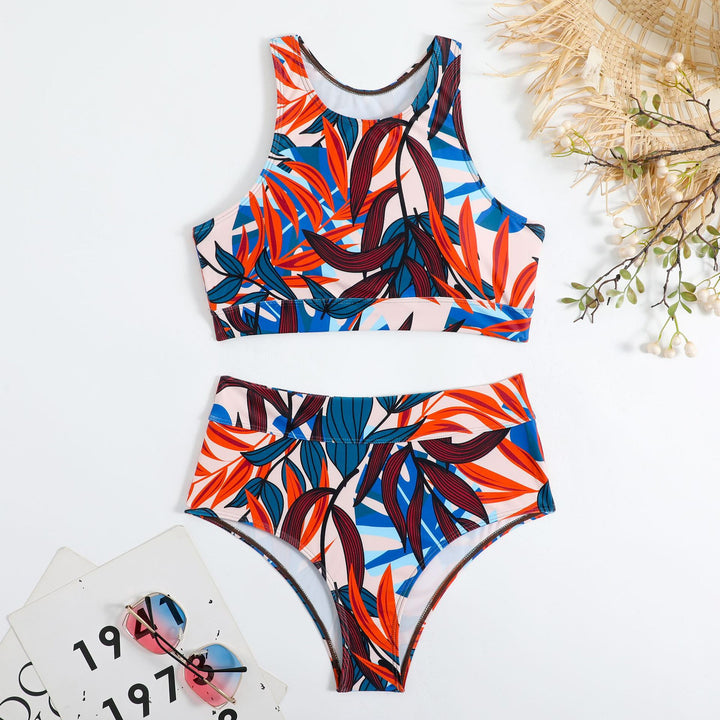 Dame Sporty Bikini-sæt med høj talje og komfortabel top Stilla