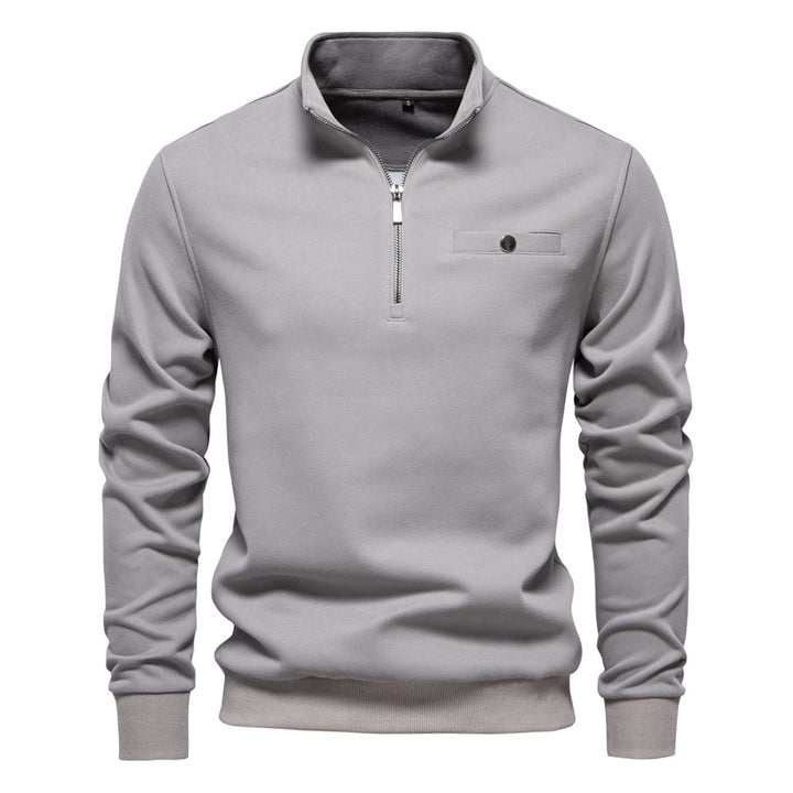 Herrer Fleece Pullover med hochwertig Halvlynlås og praktisk brystlomme Stilla