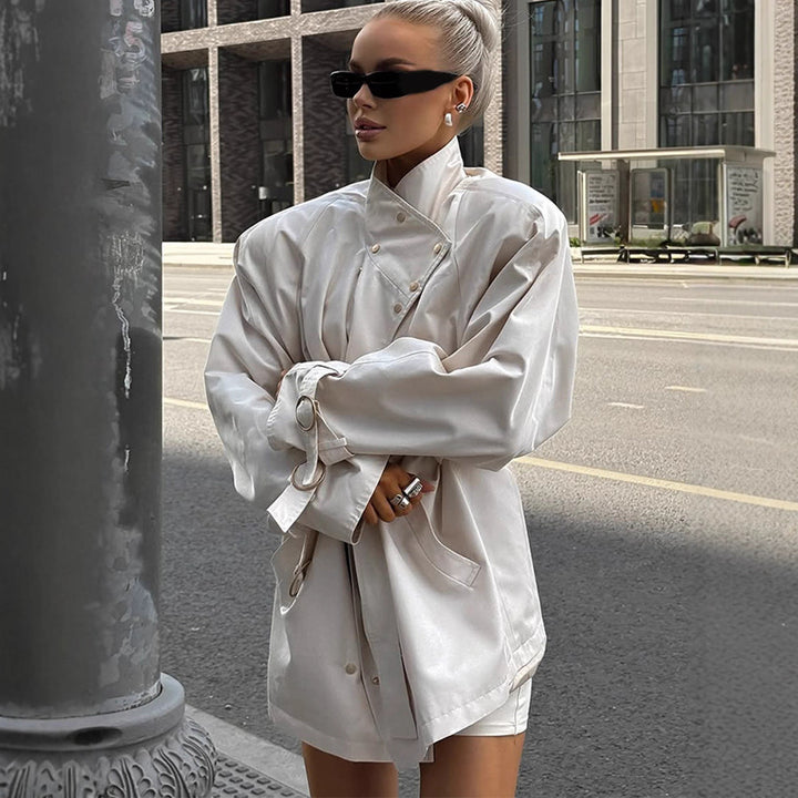 Dame oversized trenchcoat med dobbelt krave Stilla