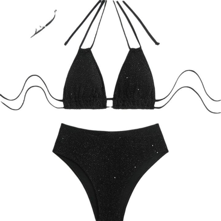 Dame glinsende trekanta-bikini-sæt Stilla