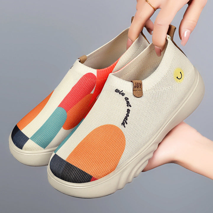 Femme Slip-On Kunstnerisk Design Sneakers Stilla