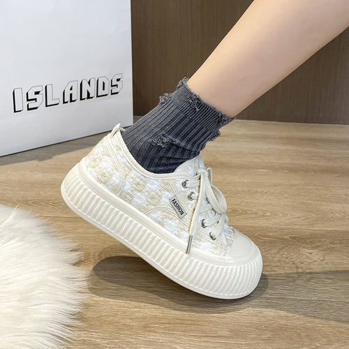 Dame Mode Plateau-Sneakers i klassisk ternet mønster Stilla