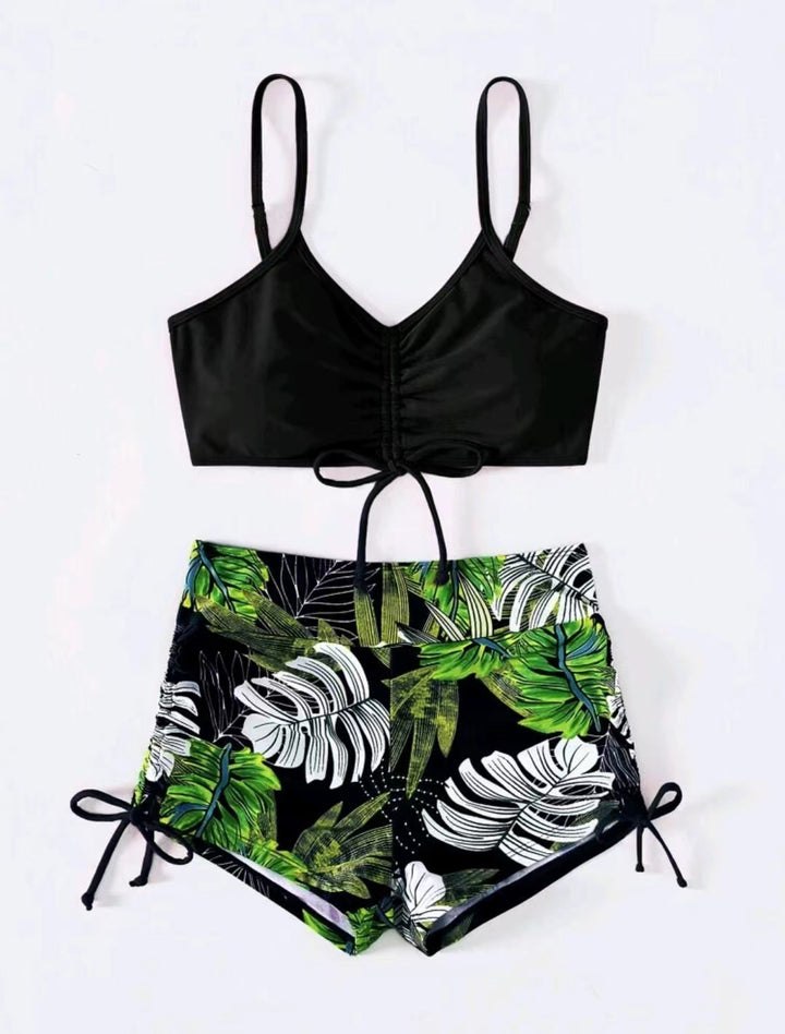 Damer To-delt Bikini-Sæt med sportlig top og højt skårne shorts Stilla