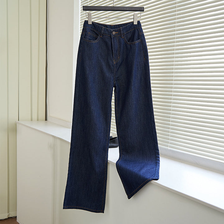 Dame brede jeansbukser lavet af højkvalitets denim med høj talje og afslappet pasform Stilla