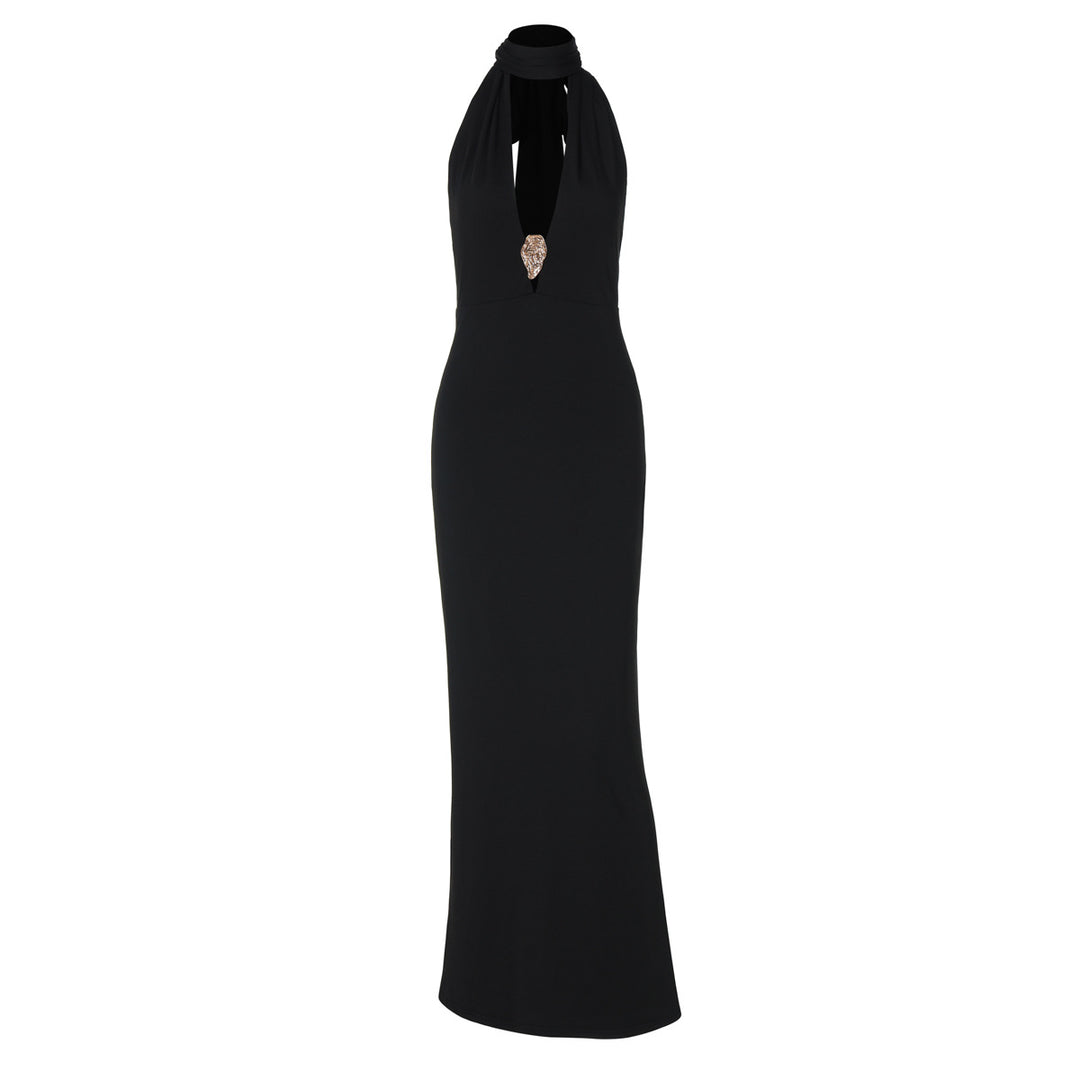 Damer Elegant Halter-Maxikjole med forførende udskæring Skovae
