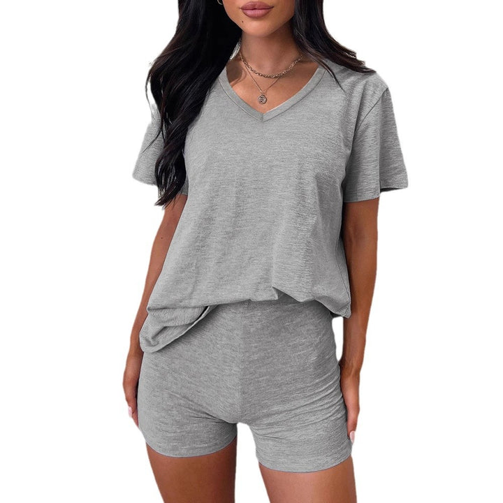 Dame V-hals fritidsbluse i relaxed fit Skovae