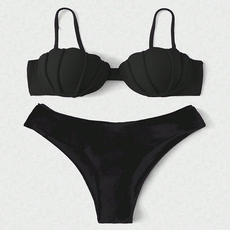 Dame Bikini-sæt med struktureret skål-udseende Skovae