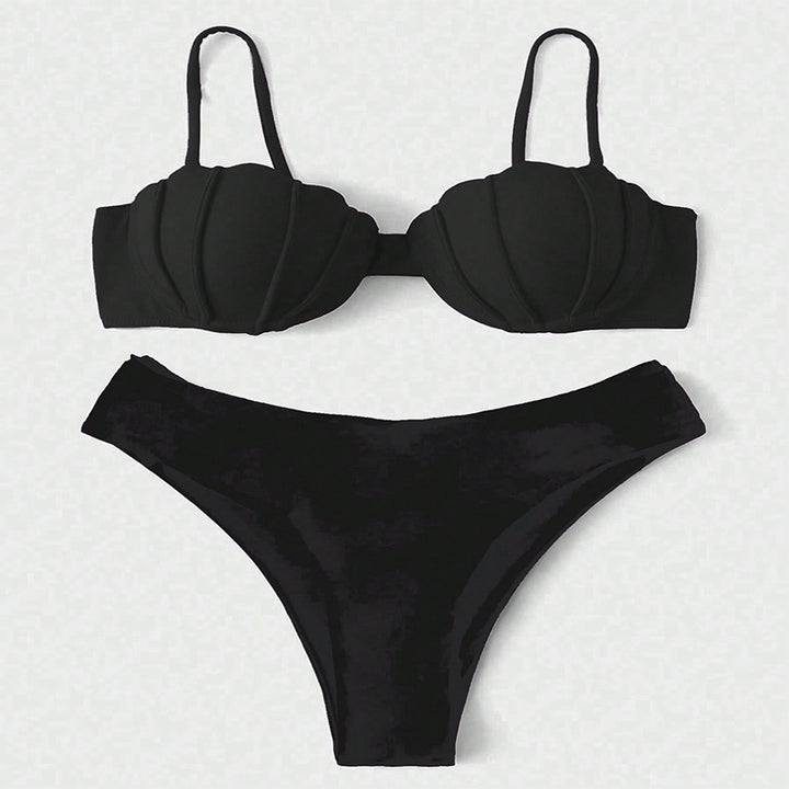 Dame Bikini-sæt med struktureret skål-udseende Skovae
