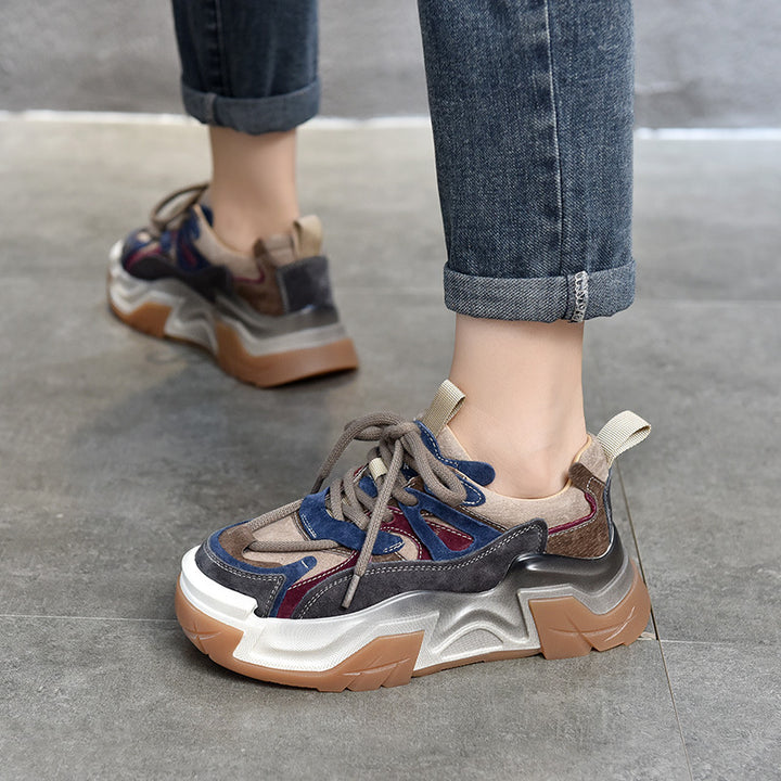 Dame Sporty Chunky Sneakers med farverigt overmateriale og skridsikker sål Stilla