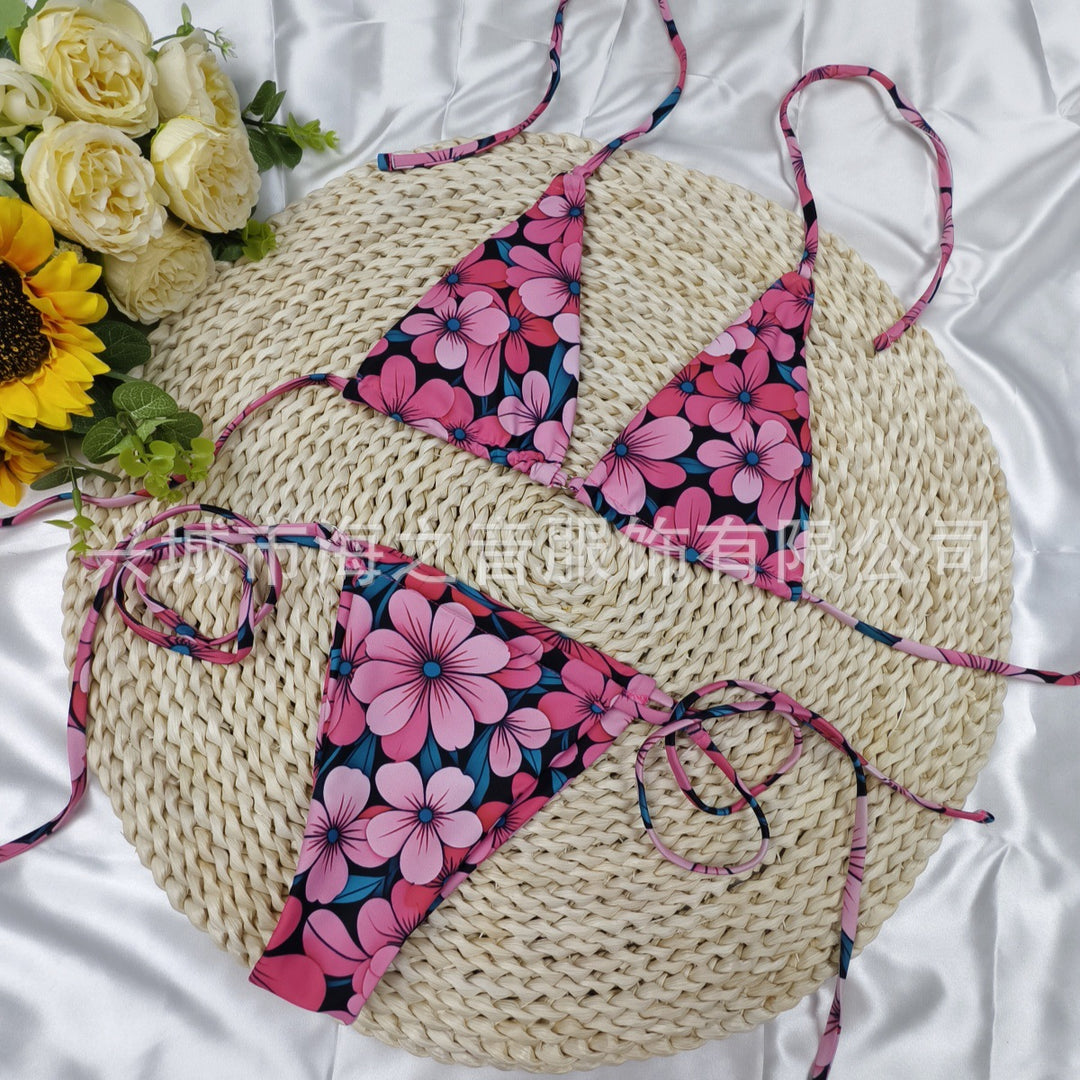 Dame triangel-bikini med legende prikdesign skovae