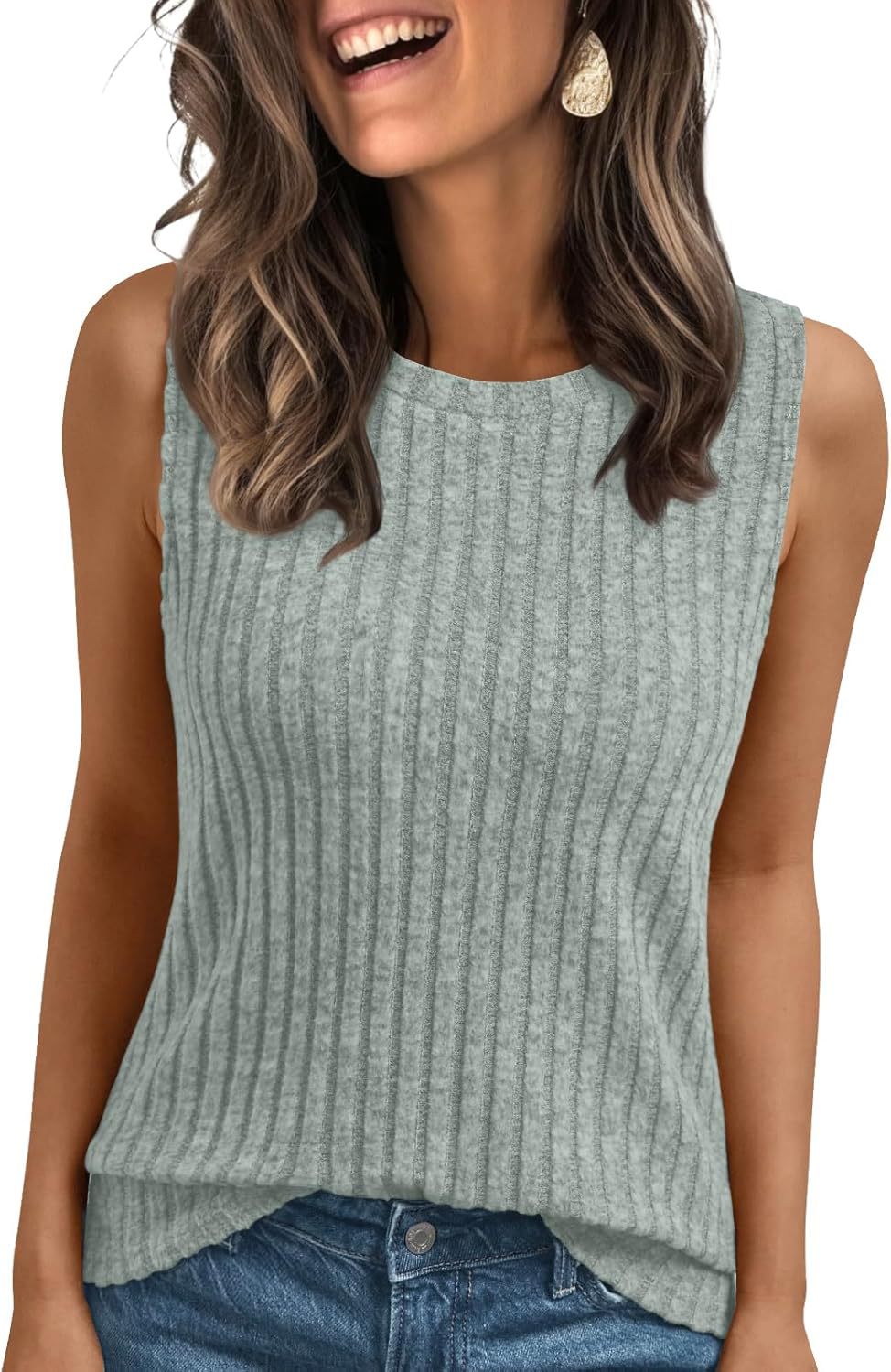 Dame ribstrik fritidsbluse Stilla