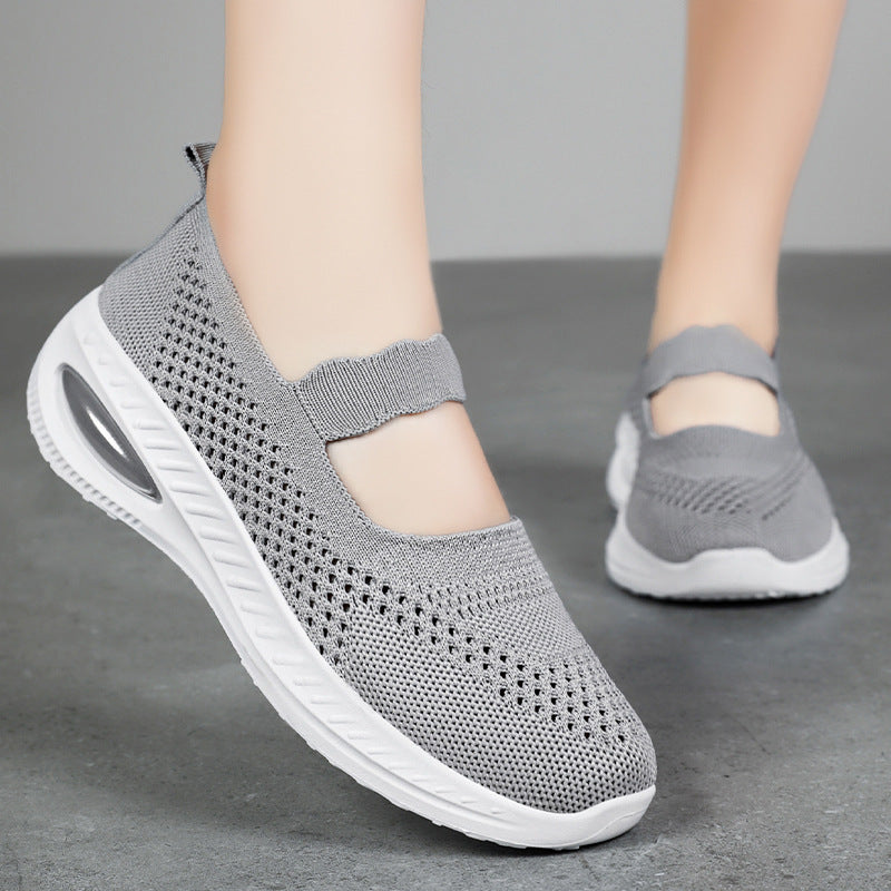 Dame Lettere og åndbare komfort-sneakers med elastisk rem Stilla