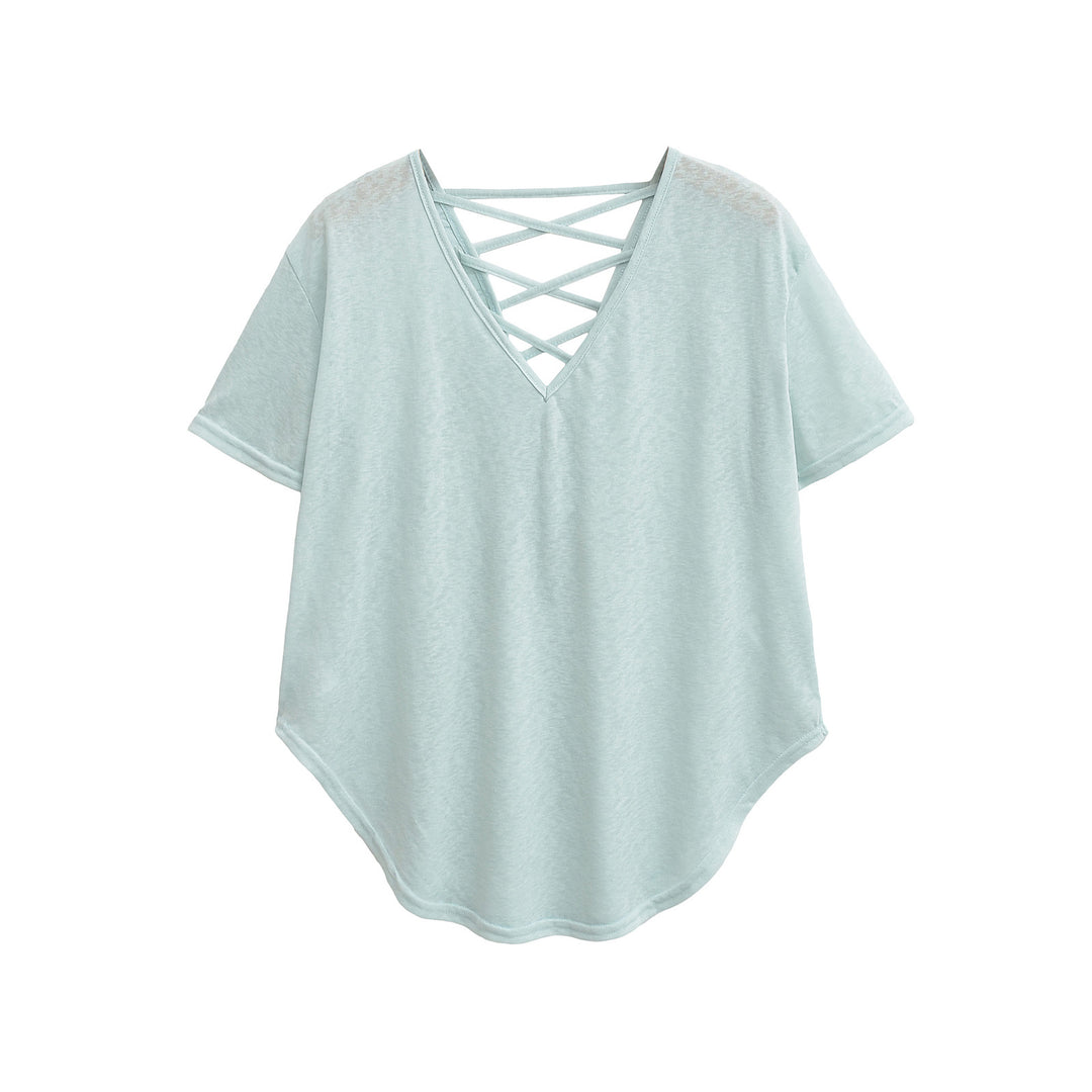 Dame afslappet T-shirt med raffineret rygdetail Stilla